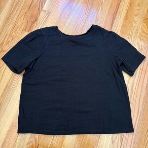 LOFT Navy Short Sleeve Tee with shoulder detail